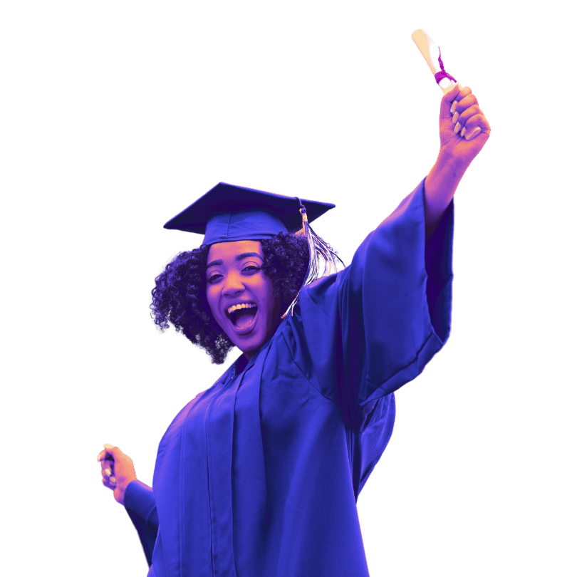 Girl celebrating graduation