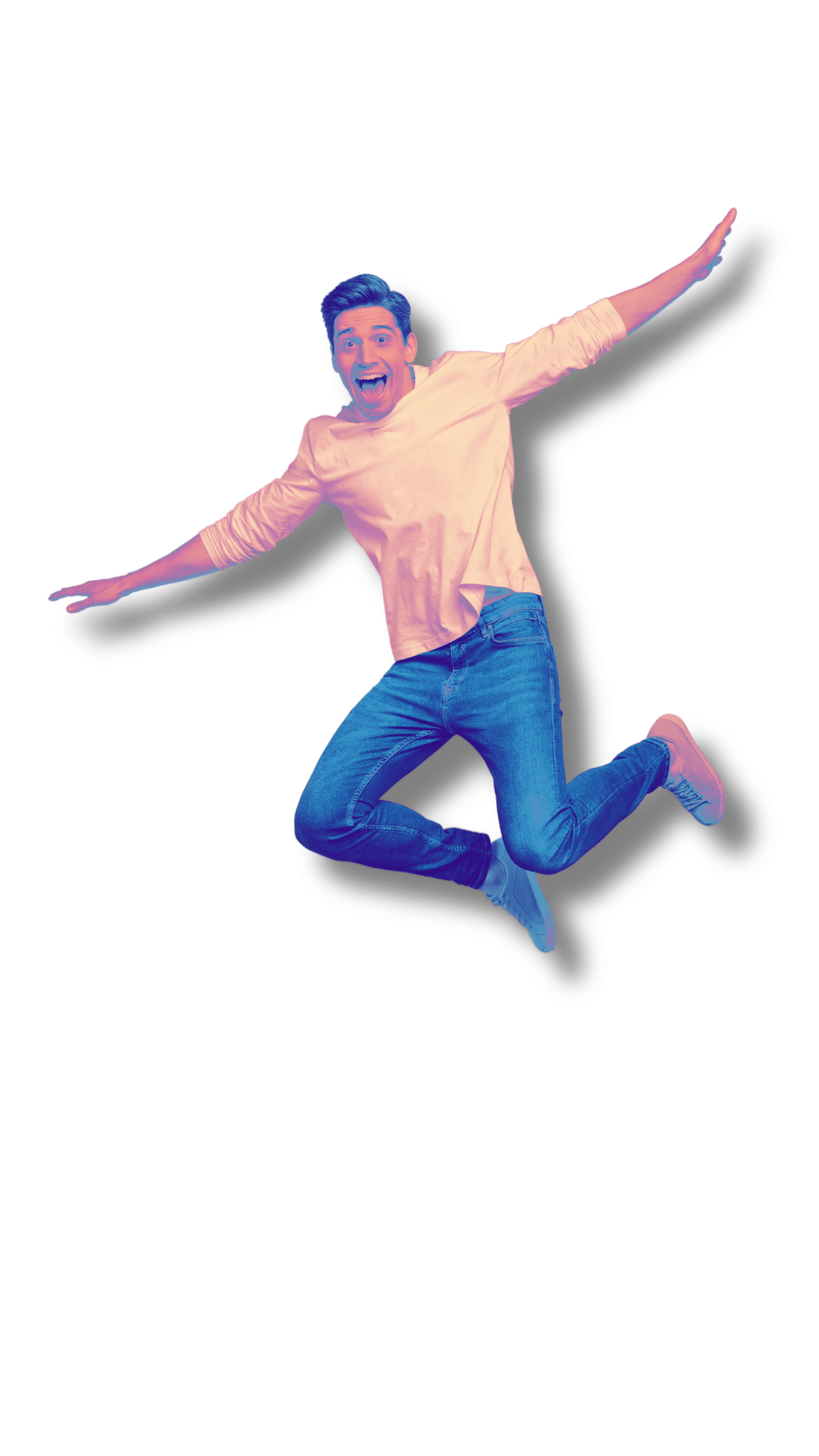 Man jumping in joy